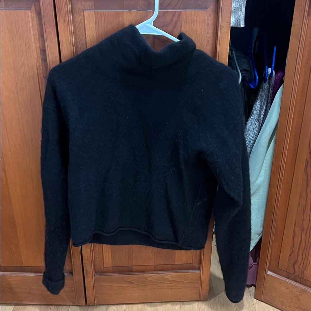 Cashmere Free People Black Turtleneck Sweater